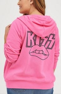 ZIP HOODIE - COZY FLEECE KISS PINK